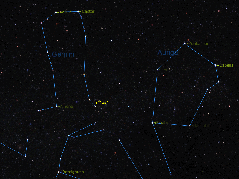 Localisation de IC 443