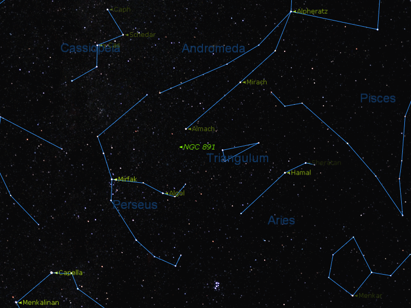 Localisation de NGC 891